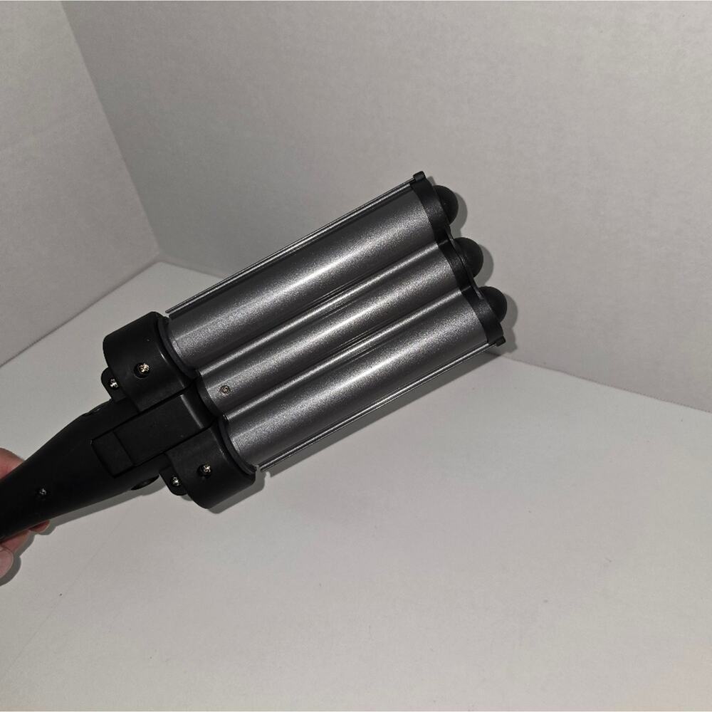 Revlon Jumbo 3 Barrel Hair Waver Ceramic Styling Curling Iron Tourmaline - Picture 3 of 7
